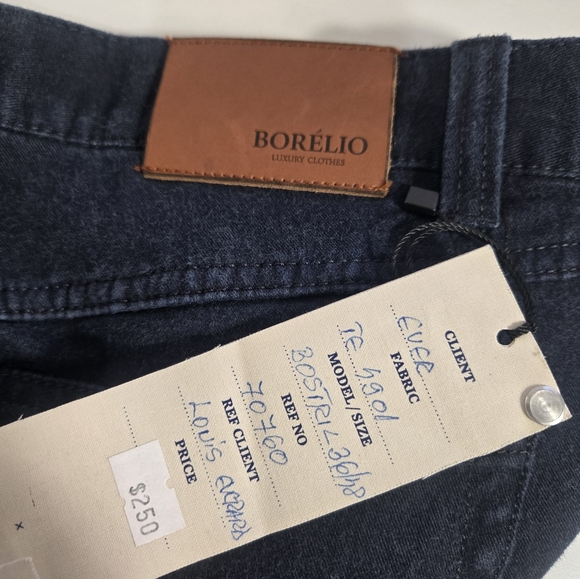 Borelio Men's 36X35 Blue Flannel Finish Straight Leg Blue Denim Jean New Tags - Picture 6 of 7